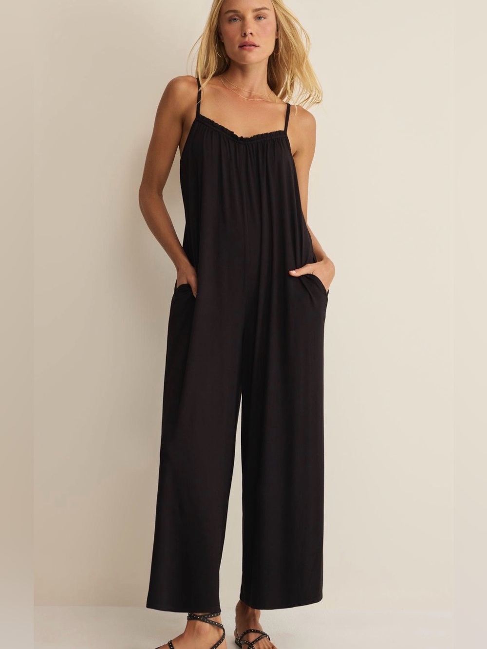 Z Supply Day Off Stretch Jumpsuit Black Size L